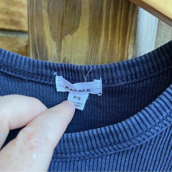 Garage Dark Blue Ribbed Top - Picture 2 of 3